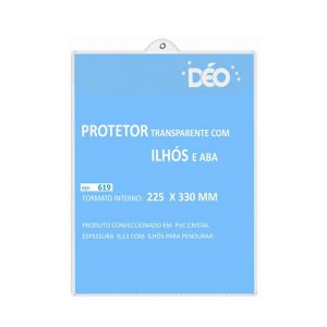 PROTETOR PARA ETIQ C/ABA E ILHOS PRETO 97X119 2304/A DEO