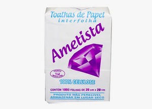 PAPEL TOALHA BCO 100% CELULOSE 20X20 AMETISTA C/1000