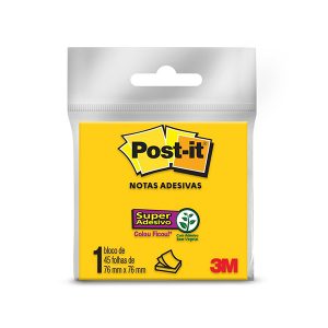 ADESIVO POST IT 654 3M 76X76 AMARELO NEON C/45 FLS