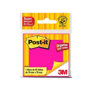 ADESIVO POST IT 654 3M 76X76 ROSA C/45 FLS