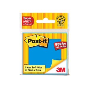 ADESIVO POST IT 654 3M 76X76 AZUL C/45 FLS