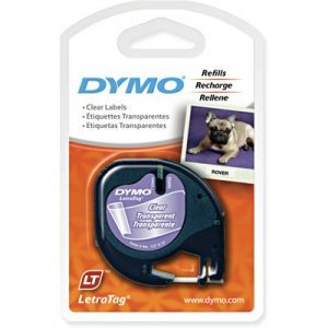 FITA ROTULADOR DYMO POLIESTER 12MMX4MT