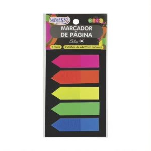 ADESIVO POST IT FLAGS BRW 5 SETAS COLORIDAS BRW 125 UN