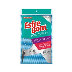 PANO MULTIUSO ESFREBOM AZUL C/5UN 55X33
