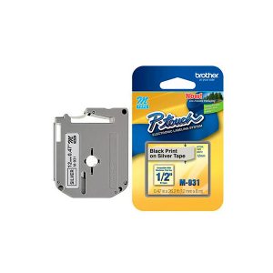 FITA ROTULADOR BROTHER M921 09MM PTO/PRATA