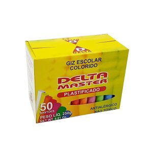 GIZ ESCOLAR COLORIDO DELTA PLASTIFICADO C/50 UN