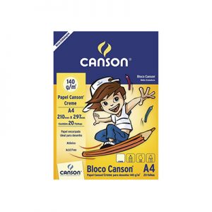 PAPEL CANSON DESENHO CREME A-4 140GR C/20 FLS