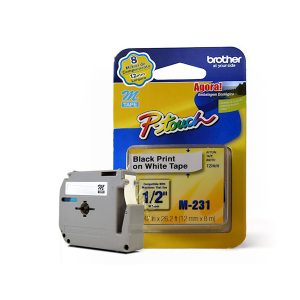 FITA ROTULADOR ORIGINAL BROTHER M231 12MM PTO/BCO