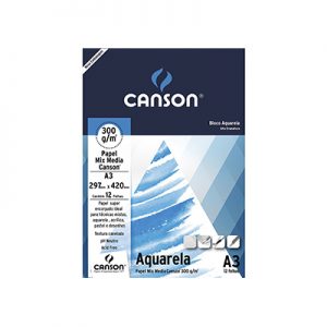 PAPEL CANSON DESENHO AQUARELA A-3 300GR C/12 FLS
